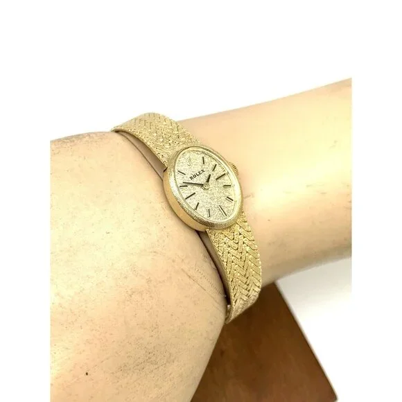 Rolex Women's Watch Vintage 8193 Cocktail 14k Gold 1400 Manual Wind Petite 15mm - Picture 4 of 16